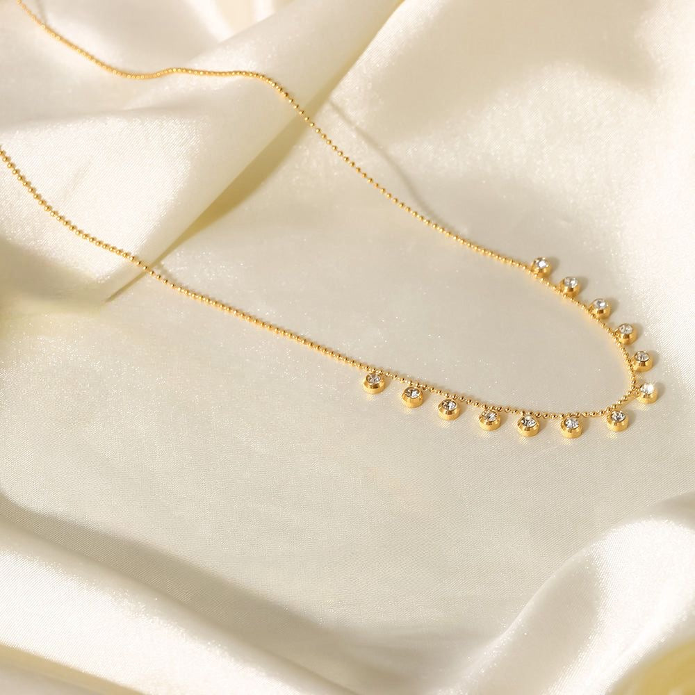 24K Gold Crystal Necklace