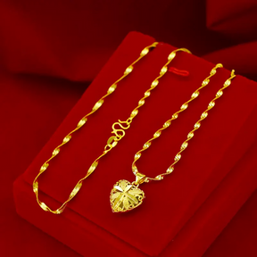 Brass Plated Gold Heart Necklace