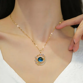 Celestial Starry Planet Pendant Necklace