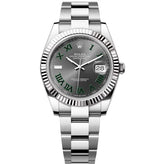 Rolex Datejust 41mm Grey Green Fluted Roman Oyster