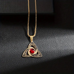 Trinity Red Zirconia Pendant Necklace