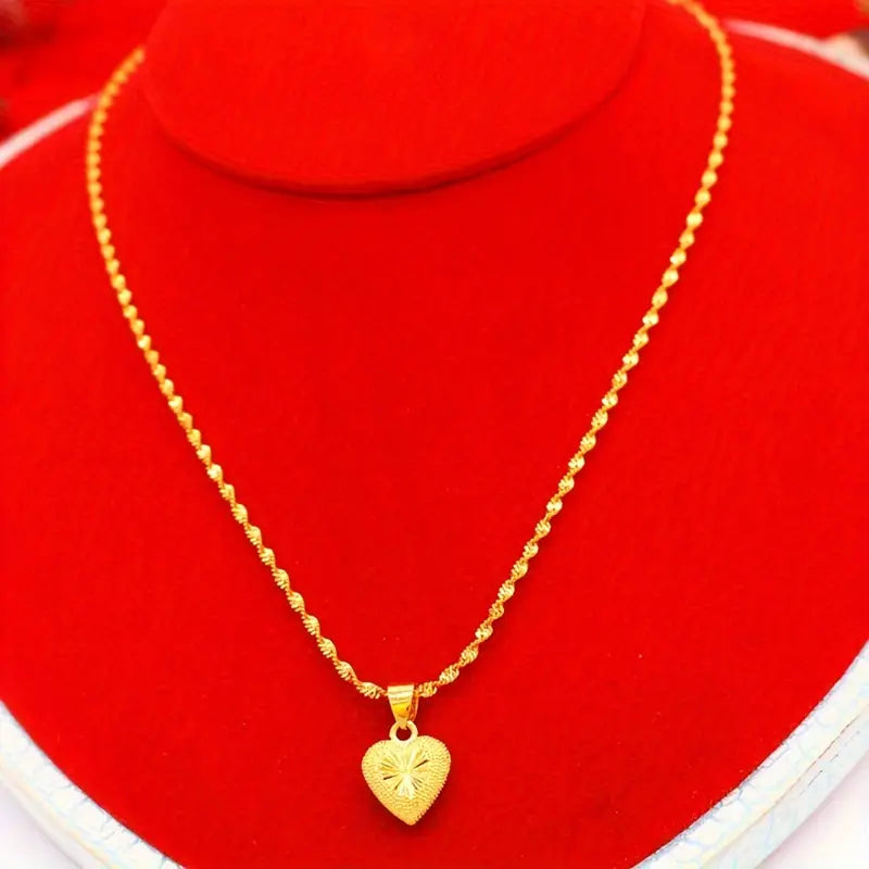 24K Gold Royal Heart Necklace