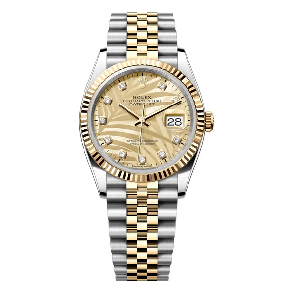 Rolex Datejust 36mm Golden Palm Leaf Motif Diamond