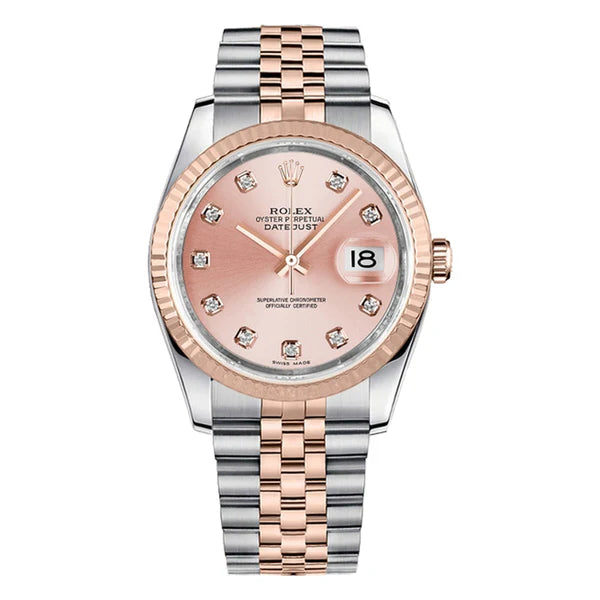 Rolex Datejust 36mm Rose Gold Pink Diamond