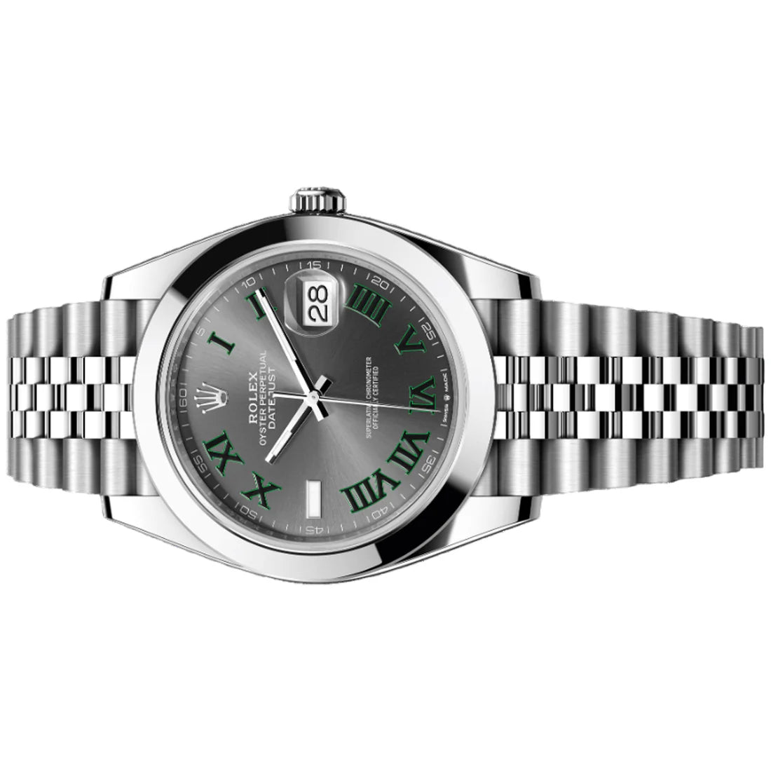 Rolex Datejust 41mm Grey Green Smooth Roman