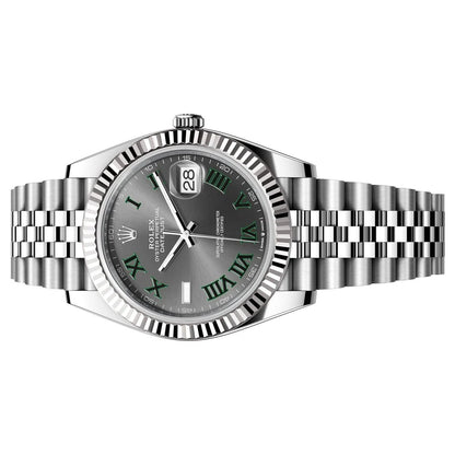 Rolex Datejust 41mm Grey Green Fluted Roman