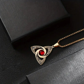 Trinity Red Zirconia Pendant Necklace