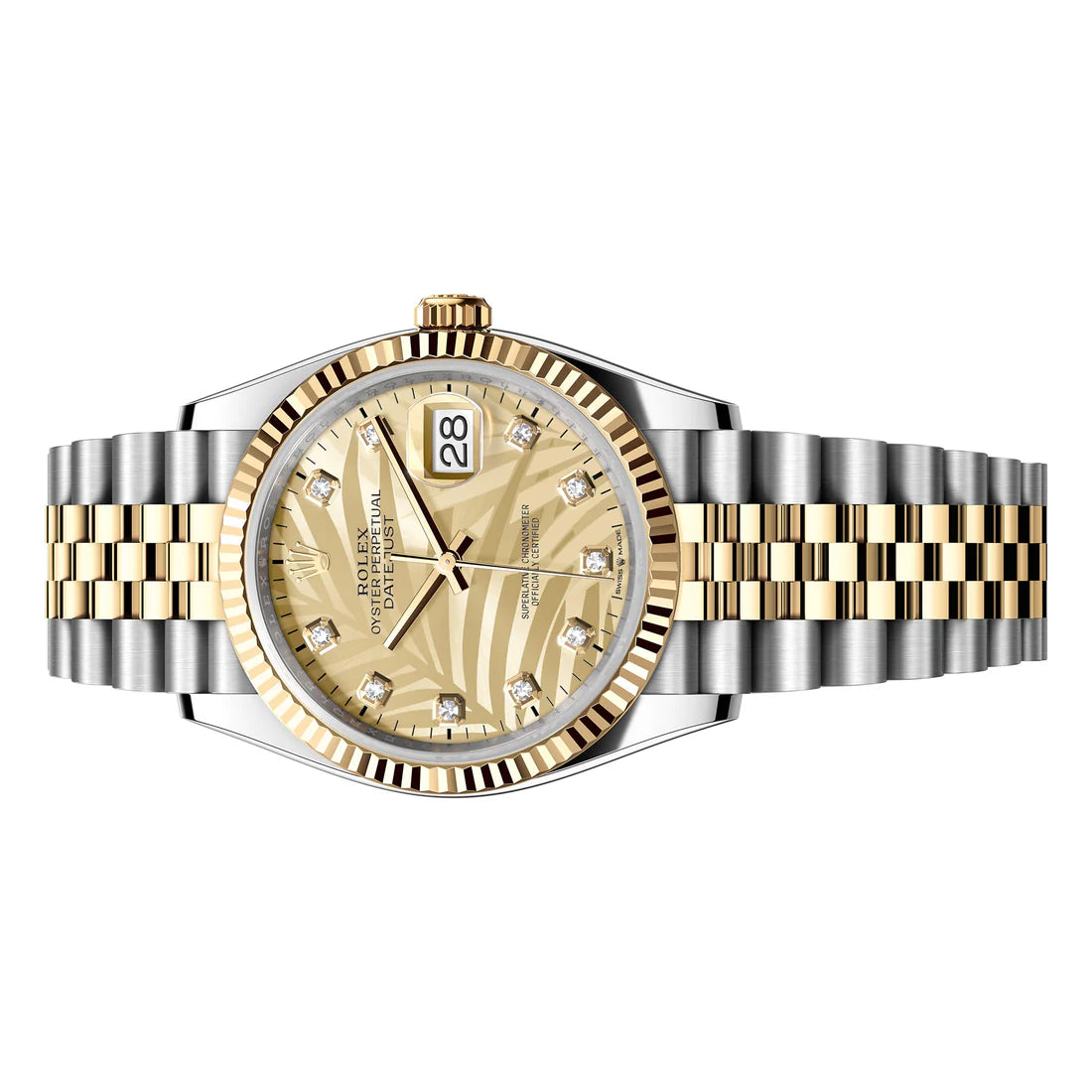 Rolex Datejust 36mm Golden Palm Leaf Motif Diamond