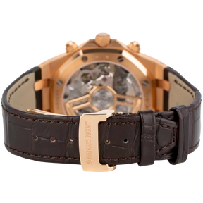 AP Royal Oak Rose Gold Chronograph Chocolate Dial - Leather Strap