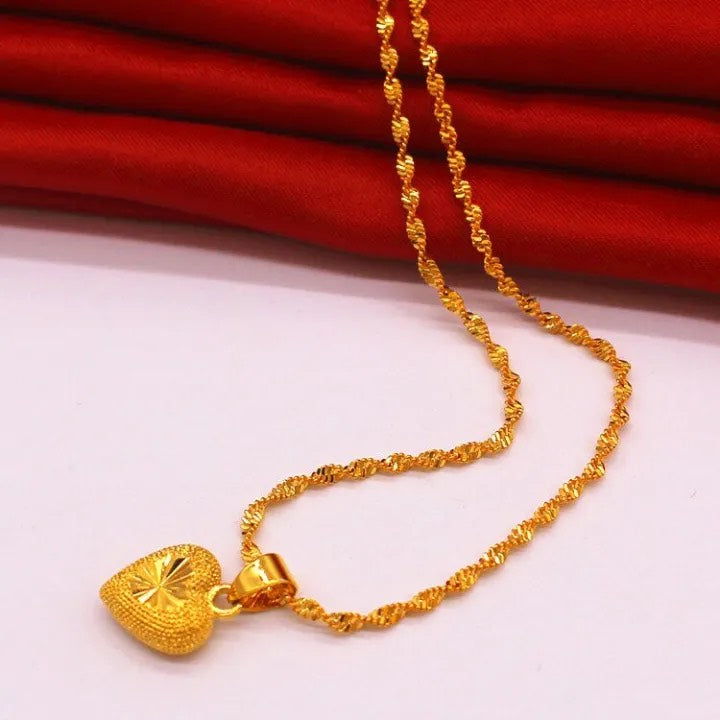 24K Gold Royal Heart Necklace