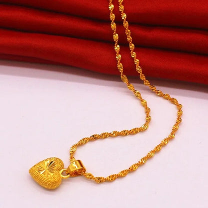 24K Gold Royal Heart Necklace