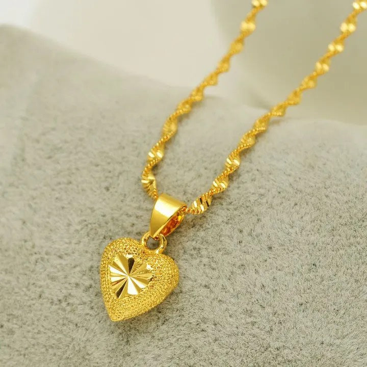 24K Gold Royal Heart Necklace