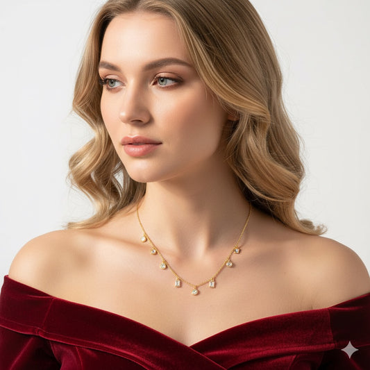 24K Gold Prism Necklace