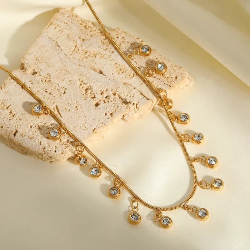 24K Gold Crystal Necklace