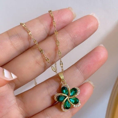 24K Gold Emerald Star Necklace