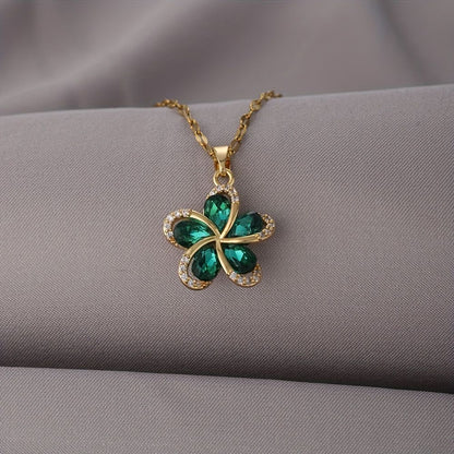 24K Gold Emerald Star Necklace